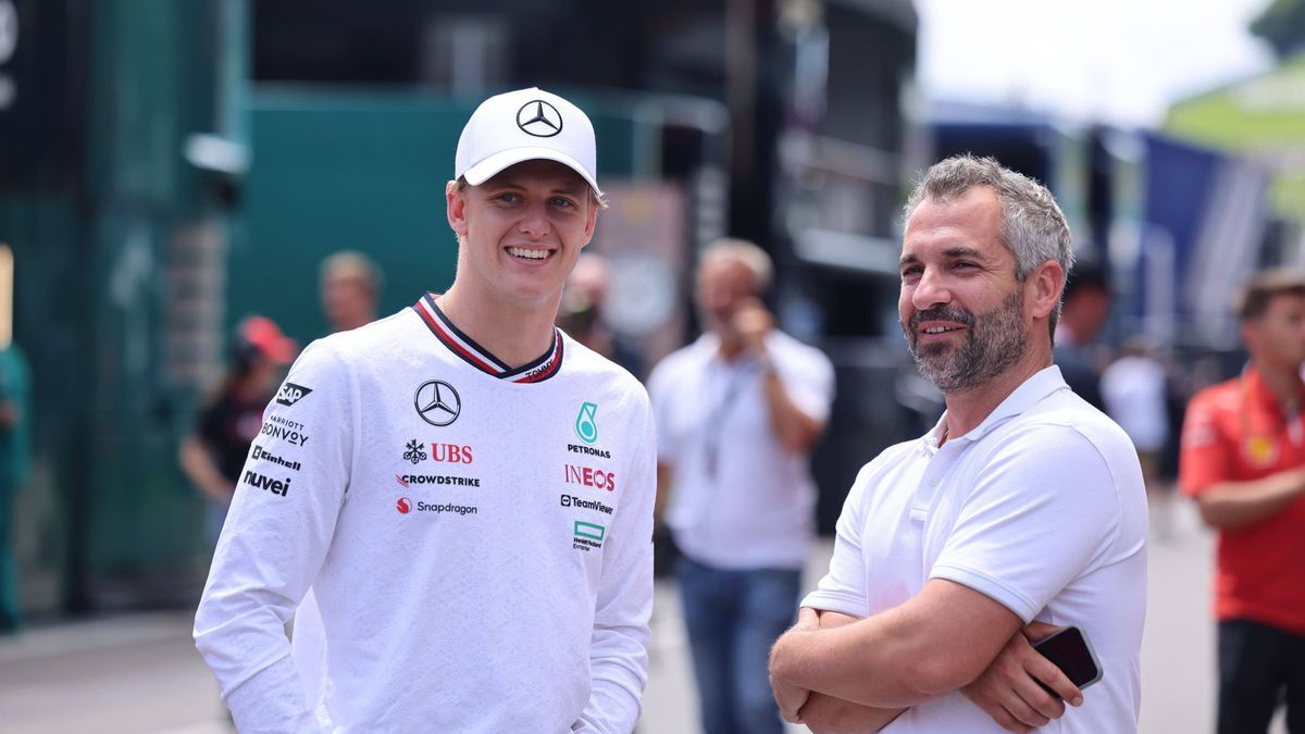 Mick Schumacher (Mercedes AMG Petronas Formula One Team, Test- und Ersatzfahrer), Timo Glock, Media Day, AUT, Oesterreich, Formel 1 Weltmeisterschaft, Austrian Grand Prix, 27.06.2024 AUT, Formel 1,...