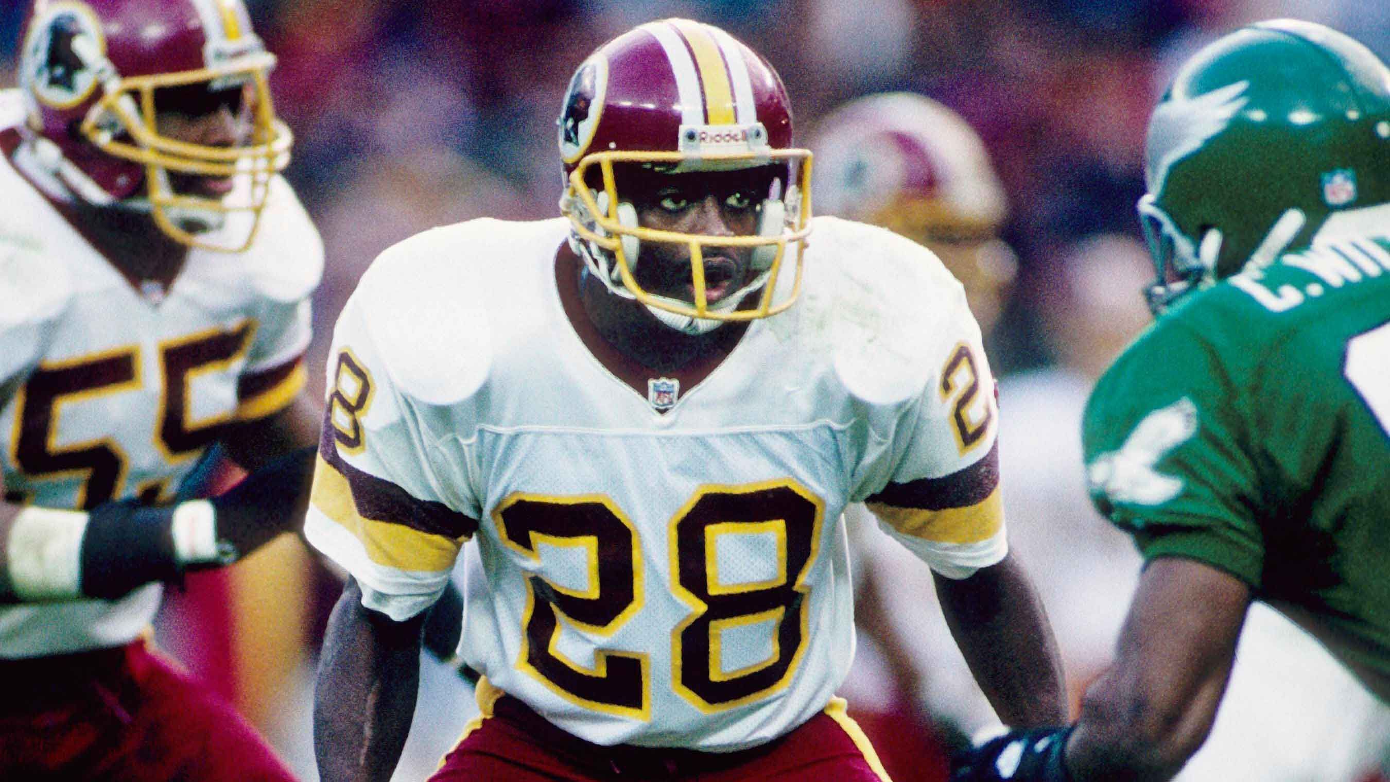 
                <strong>Washington Commanders</strong><br>
                &#x2022; Franchise-Rekord (all-time): Darrell Green (im Bild), 1983-2002: 54<br>&#x2022; Franchise-Rekord (eine Saison): Dan Sandifer, 1948: 13<br>
              