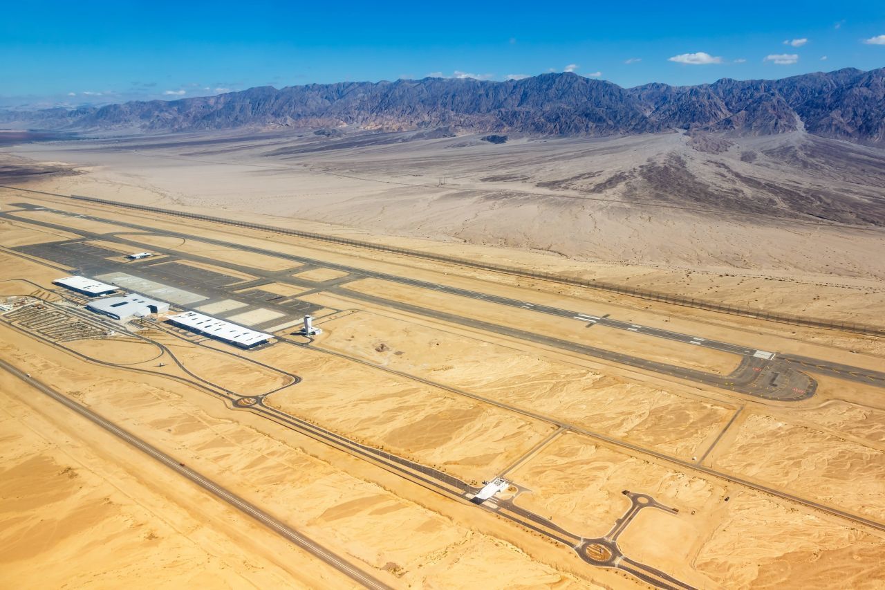 Mitten in der Wüste: Unweit des Roten Meeres bei Eilat, eröffnete der israelische Flughafen „Ilan and Asaf Ramon“ im Januar 2019.