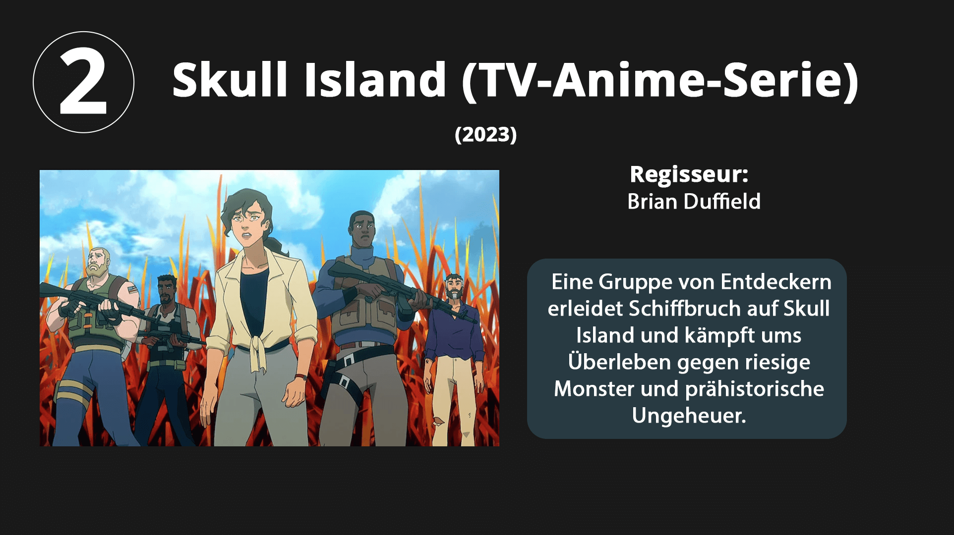 The anime TV series tells new stories about Skull Island in the 1990s.