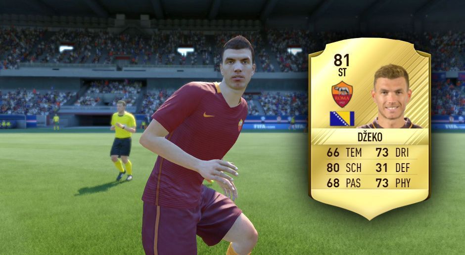 
                <strong>Edin Dzeko – Serie A (Italien)</strong><br>
                In der Serie A schoss Dzeko 29 Tore. Mit 86 Abschluss ist der Römer auch in FIFA 17 nicht schlecht dabei. Dennoch könnte seine Gesamtbewertung von 81 nochmal ein Upgrade vertragen.
              