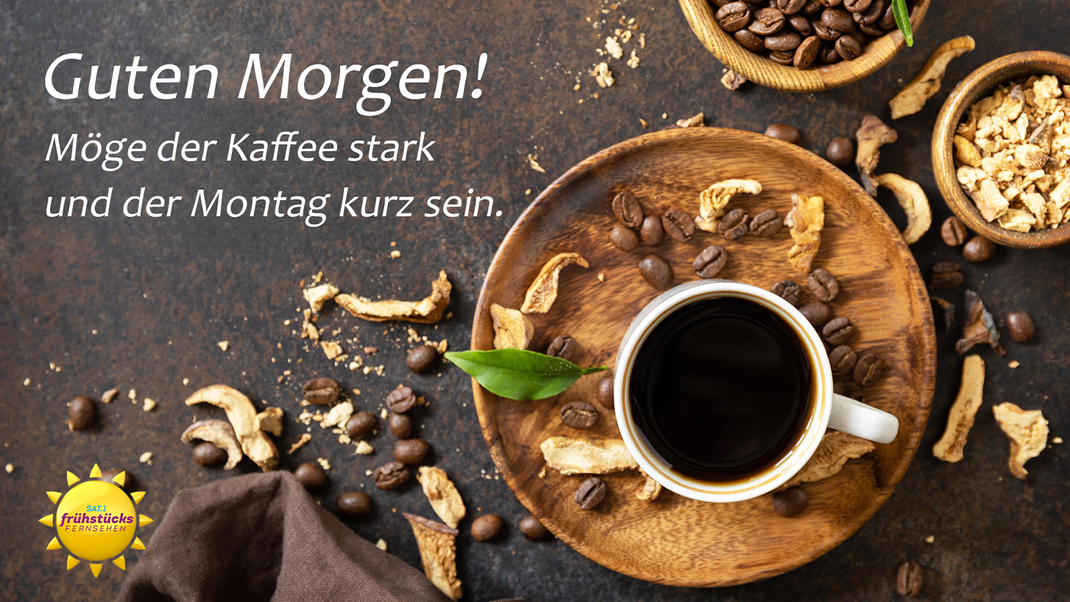 Ein WhatsApp-Gruß mit einem Kaffee passt super zum müden Wochenstart.