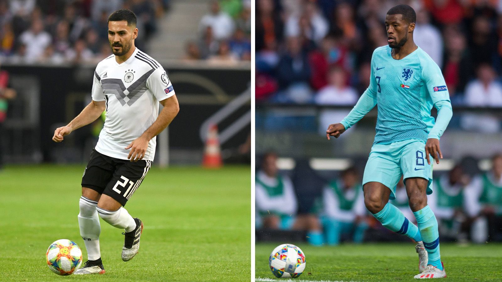 
                <strong>Zentrales Mittelfeld: Ilkay Gündogan vs. Georginio Wijnaldum</strong><br>
                Ilkay Gündogan könnte den Platz des verletzen Leon Goretzkas einnehmen. Der Ex-Dortmunder ist ein ähnlicher Spielertyp wie Georginio Wijnaldum auf der anderen Seite bei den Niederländern. Zudem spielen beide bei den derzeit besten Teams in England, Gündogan für Meister Manchester City, Wijnaldum bei Vizemeister Liverpool. Der 28-Jährige ist nicht nur bei Jürgen Klopp ein wichtiger Spieler, auch bei Koeman ist er eine feste Säule. Gündogan hat in der DFB-Elf trotz ähnlicher Qualität noch nicht ganz diesen Status erlangt. Punkt für Wijnaldum, 3:4! 
              