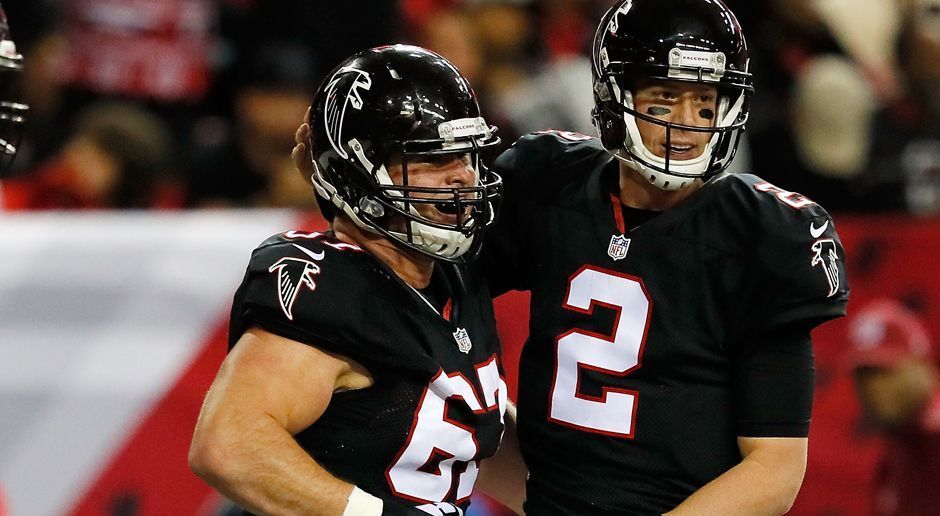 
                <strong>Atlanta Falcons</strong><br>
                Matt Ryan (Quarterback, im Bild rechts), Andy Levitre (Guard, links), Wes Schweitzer (Guard), Alex Mack (Center)
              