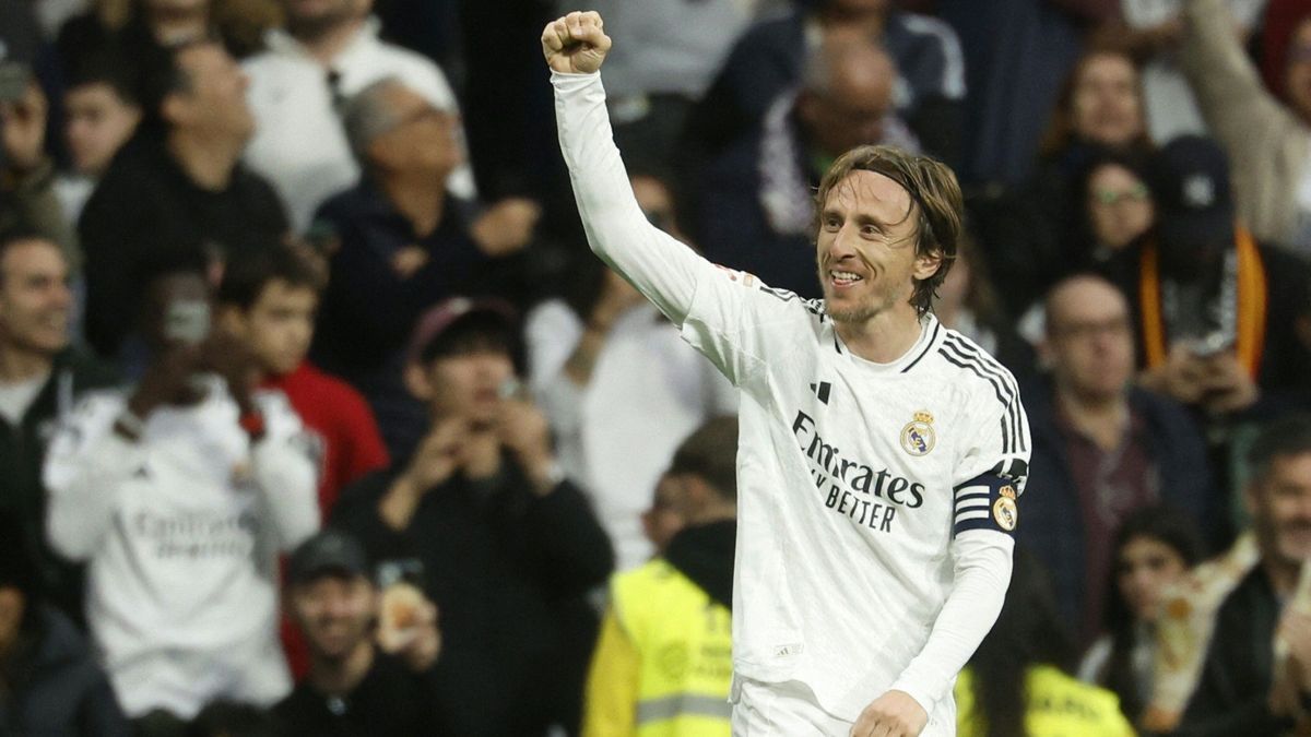 Modric jubelt über sein sehenswertes Tor