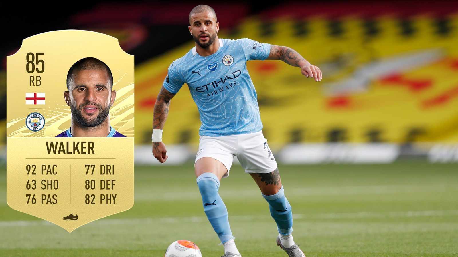 
                <strong>Kyle Walker (Manchester City/ England)</strong><br>
                 - Tempo-Wert: 92 - Gesamtbewertung: 85 - Position: Rechter Verteidiger
              