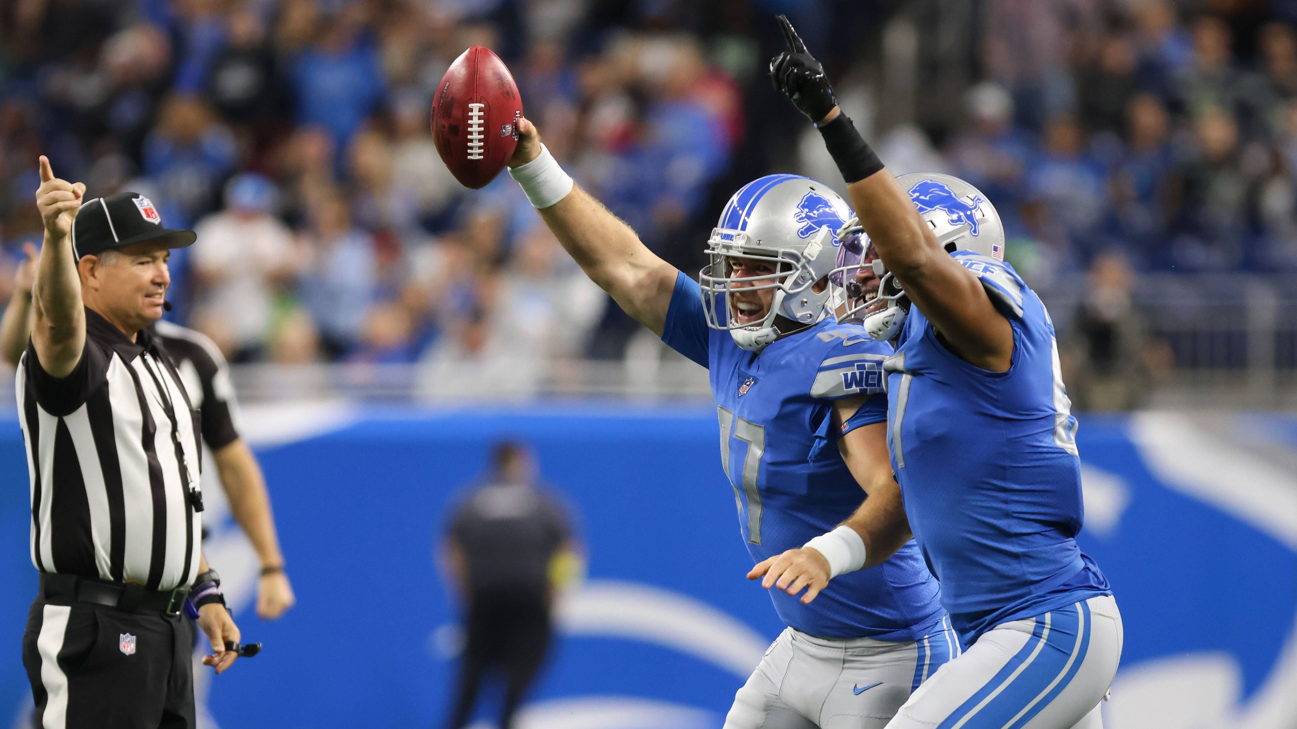 <strong>8. Platz: Detroit Lions</strong><br>Erzielte Interceptions: 28<br>Erzielte Fumbles: 17<br>Takeaways gesamt: 45<br><br>Kassierte Interceptions: 19<br>Kassierte Fumbles: 19<br>Giveaways gesamt: 38<br><br>Turnover-Differenz: +7