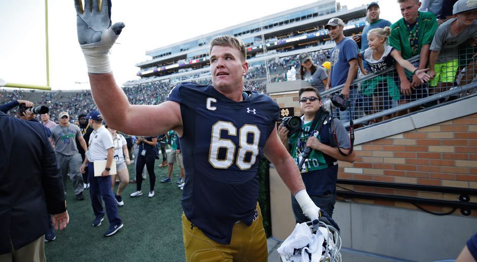 
                <strong>9. Pick - San Francisco 49ers: OT Mike McGlinchey </strong><br>
                Vierjahresvertrag über 18.341.876 US-Dollar, davon 11.419.544 US-Dollar Signing-Bonus
              