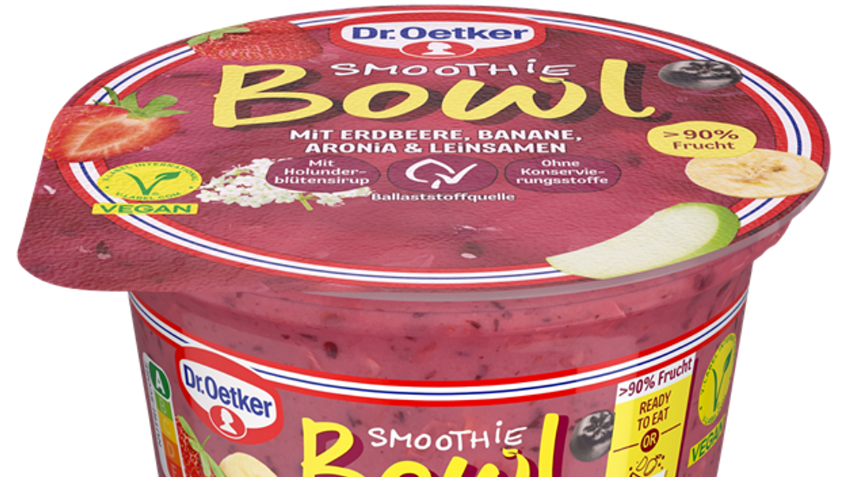 Aufgrund von Patulin-Rückständen ruft die Dr. Oetker das Produkt "Smoothie Bowl mit Erdbeer, Banane, Aronia und Leinsamen" zurück.
