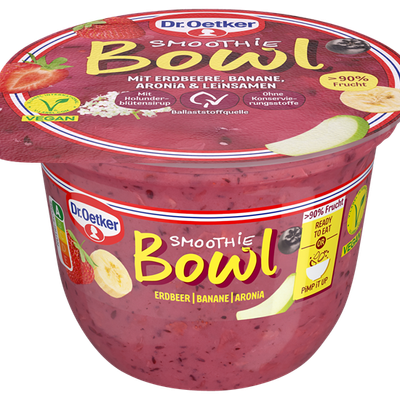 Aufgrund von Patulin-Rückständen ruft die Dr. Oetker das Produkt "Smoothie Bowl mit Erdbeer, Banane, Aronia und Leinsamen" zurück.