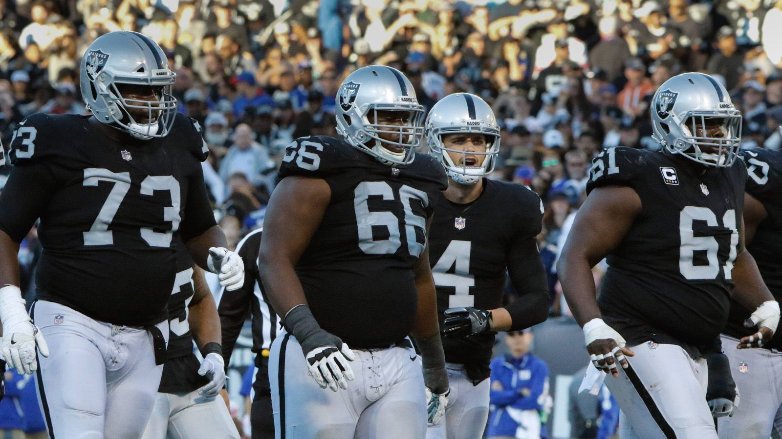 
                <strong>Oakland Raiders</strong><br>
                Team Captains: Derek Carr (QB), Rodney Hudson (C), Derrick Johnson (LB), Kyle Wilbur (LB), Bruce Irvin (LB), Reggie Nelson (S)
              