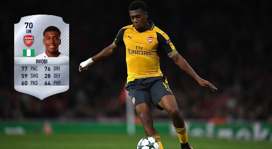 
                <strong>Alex Iwobi</strong><br>
                Platz 6: Alex Iwobi (FC Arsenal) - Rating FIFA 17: 70 / Plus gegenüber dem Vorjahr: 
              