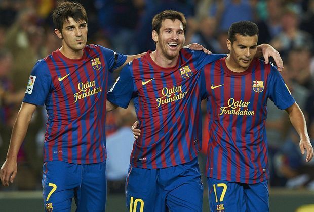 
                <strong>Messi, Villa, Pedro: Saison 2010/2011</strong><br>
                98 Treffer: Lionel Messi 53 Tore, David Villa 23 Tore, Pedro Rodriguez 22 Tore
              