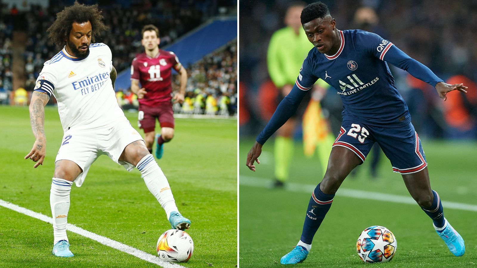 
                <strong>Linksverteidiger: Marcelo gegen Nuno Mendes</strong><br>
                Im Hinspiel konnten sich die Spanier hinten links noch auf Ferland Mendy verlassen. Allerdings handelte der Franzose sich vor drei Wochen gegen PSG die dritte Gelbe Karte ein und fehlt somit im Rückspiel. Carlo Ancelotti muss wohl auf den 33-jährigen Routinier Marcelo zurückgreifen. Marcelos Pendant bei den Parisern ist quasi das komplette Gegenteil des Brasilianers. Nuno Mendes ist gerade 19 Jahre alt und pfeilschnell. Dem Real-Kapitän hingegen fehlt momentan die Spielpraxis und Leichtigkeit vergangener Tage. Demnach, Punkt für den Portugiesen und das 2:1 für PSG.
              