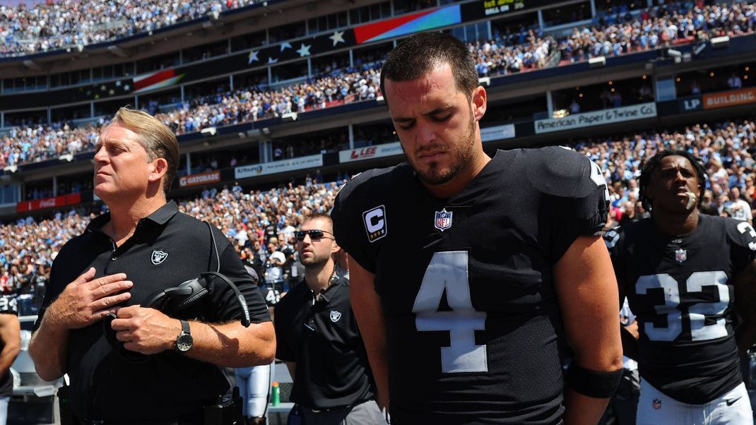 Jack Del Rio war bei den Oakland Raiders Trainer von Quarterback Derek Carr