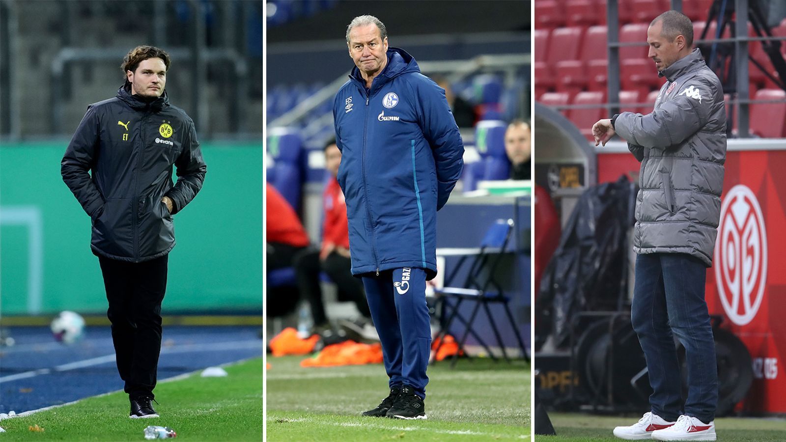 
                <strong>Wackelkandidaten und Vertragslaufzeiten: So steht es um die 18 Bundesliga-Trainer</strong><br>
                Weihnachtspause in der Bundesliga und Zeit, sich zu sammeln. Es könnte so schön besinnlich sein, aber das Trainerkarussell hört sich bekanntlich nie auf zu drehen. Bei Schalke wird gesucht, bei Mainz überlegt. Und auch in Dortmund soll es nach der Saison eine neue Lösung geben. So steht es um die Trainerstühle bei den 18 Bundesligisten.
              