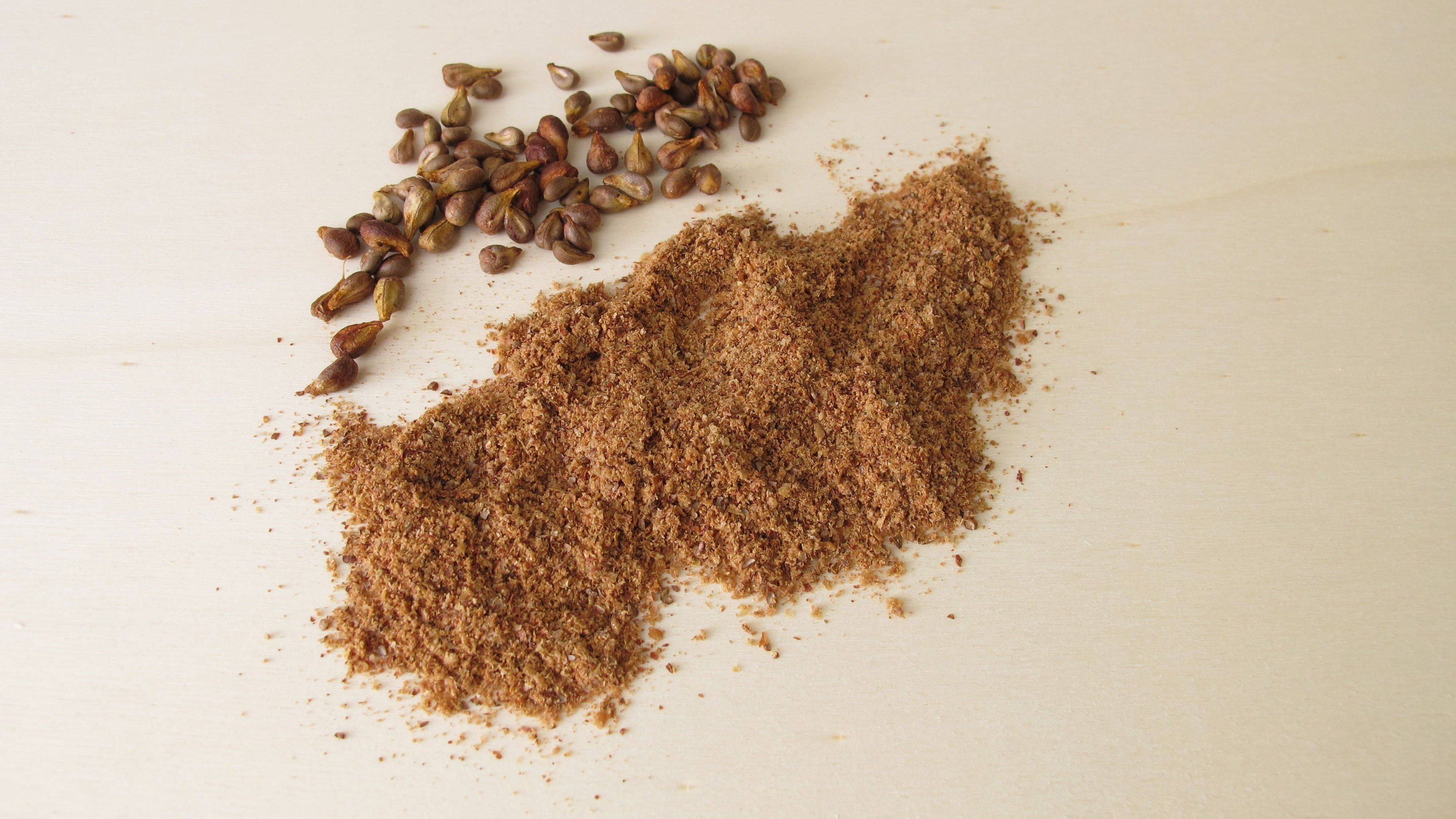 Glutenfreies Mehl: Das dunkle Traubenkernmehl wird aus den Samen der Trauben gewonnen. Es eignet sich zum Backen und Panieren.