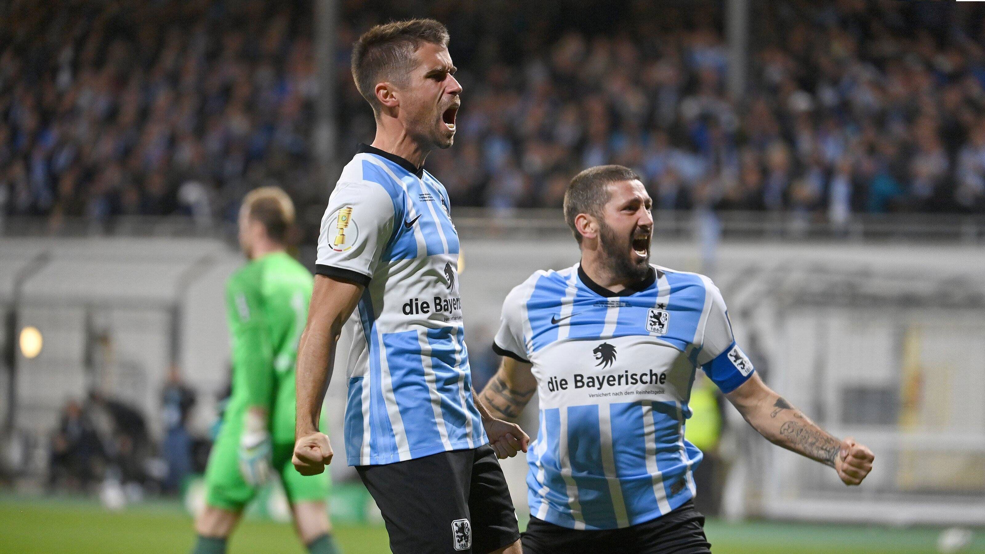 
                <strong>Pokaltag in Bildern: 1860 München feiert Sensation gegen Schalke </strong><br>
                Ausnahmestimmung in Giesing! Der TSV 1860 München hat sich mit einem 1:0-Sieg im DFB-Pokal gegen den FC Schalke 04 eine Runde weiter geschossen. Osnabrück verpasst die Sensation gegeb Freiburg. Der HSV siegt vom Punkt in Nürnberg. Auch Mainz, Hertha, Leipzig und Hoffenheim gewinnen. Hier gibt es den Pokalspieltag in Bildern.
              