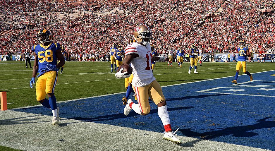 
                <strong>Marquise Goodwin (Wide Receiver, San Francisco 49ers)</strong><br>
                Marquise Goodwin war einer der heimlichen Hauptprofiteure von Jimmy Garoppolos furiosem Einstand in San Francisco. Der 27-jährige Wide Receiver entwickelte schnell einen guten Draht zum Quarterback und verzeichnete 29 seiner 56 Receptions in der vergangenen Saison in den gerade einmal fünf Starts von "Jimmy G.". 384 Yards sprangen dabei heraus. 2018 hat das Duo Zeit, noch weiter zu wachsen. Da die 49ers in der Free Agency und im Draft auf teure Wide Receiver verzichtet haben, dürfte Goodwin noch vor Pierre Garcon als Nummer Eins in die neue Saison gehen.
              