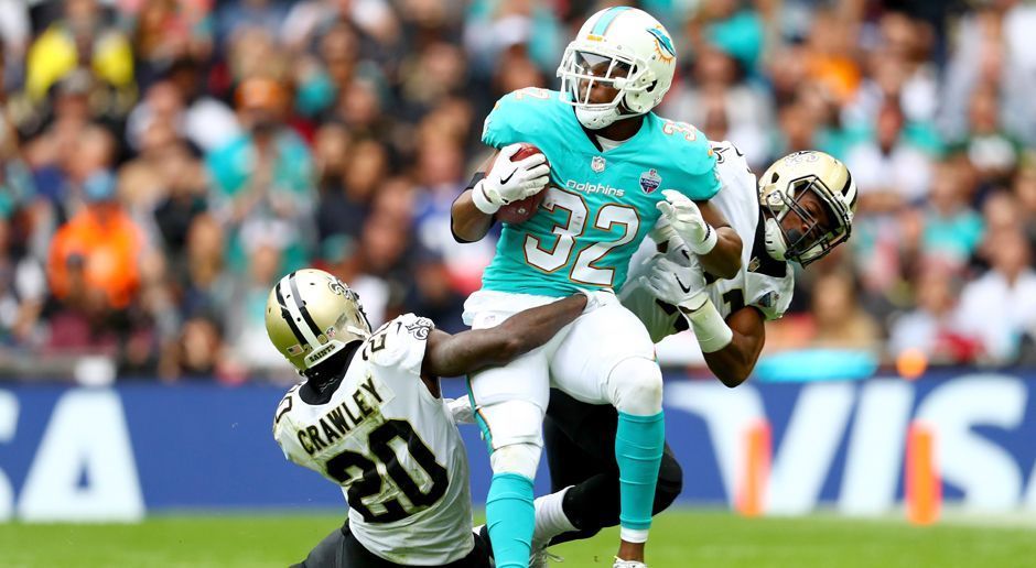 
                <strong>Kenyan Drake (Runningback, Miami Dolphins)</strong><br>
                Kenyan Drake: Nach dem Abgang von Jay Ajayi gehört das Backfield der Dolphins Kenyan Drake. Als Starting-Runningback kann dieser jetzt zeigen, dass er in der Lage ist, Miami zu helfen.
              