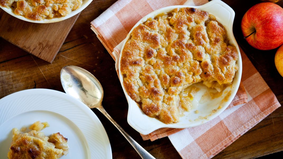 Ebenfalls ein Klassiker unter den Apfelkuchen: Apfelkuchen mit Streuseln.