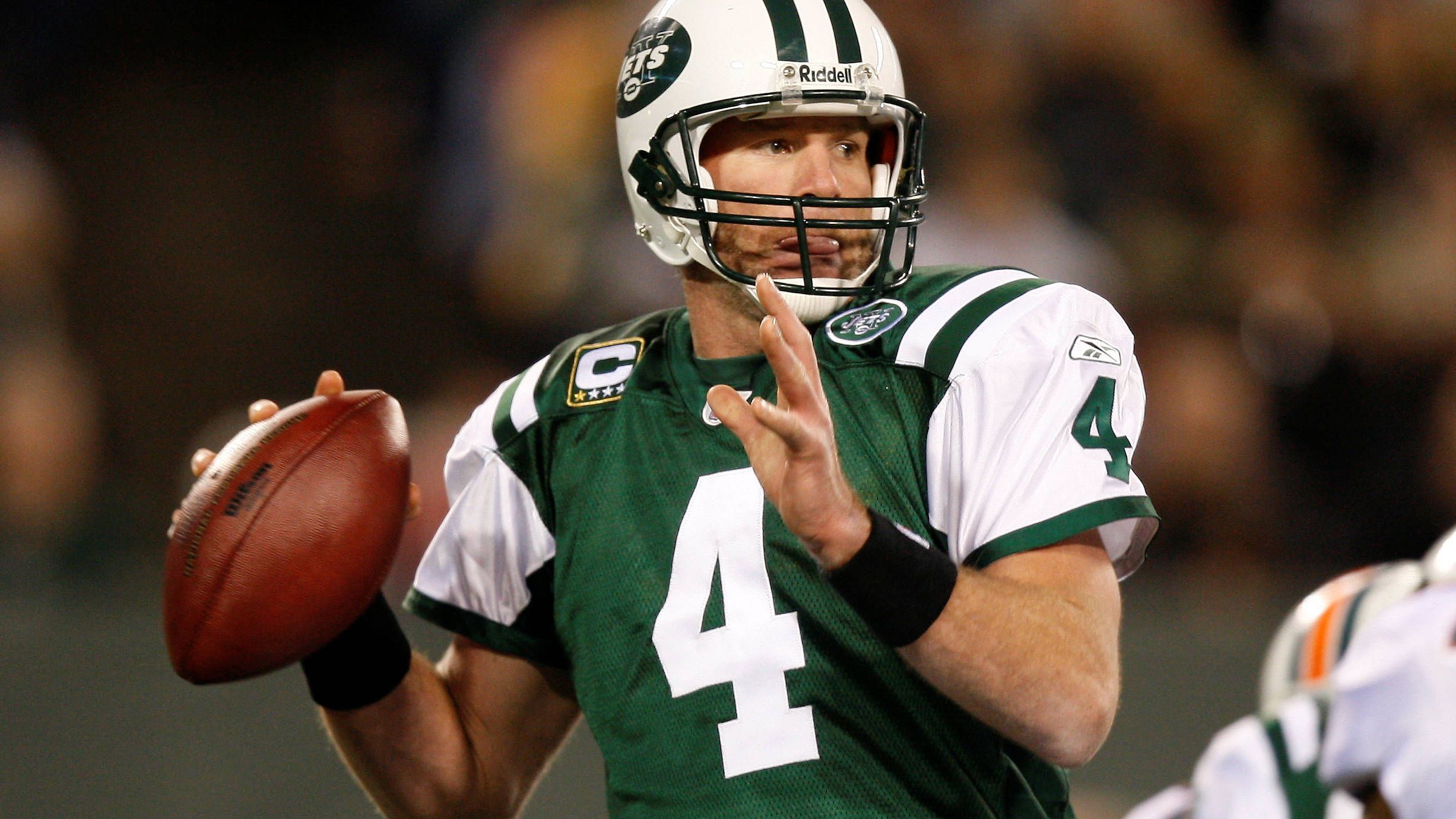 <strong>New York Jets - 28. September 2008</strong><br>Brett Favre beim 56:35-Sieg gegen die Arizona Cardinals, 6 Touchdowns