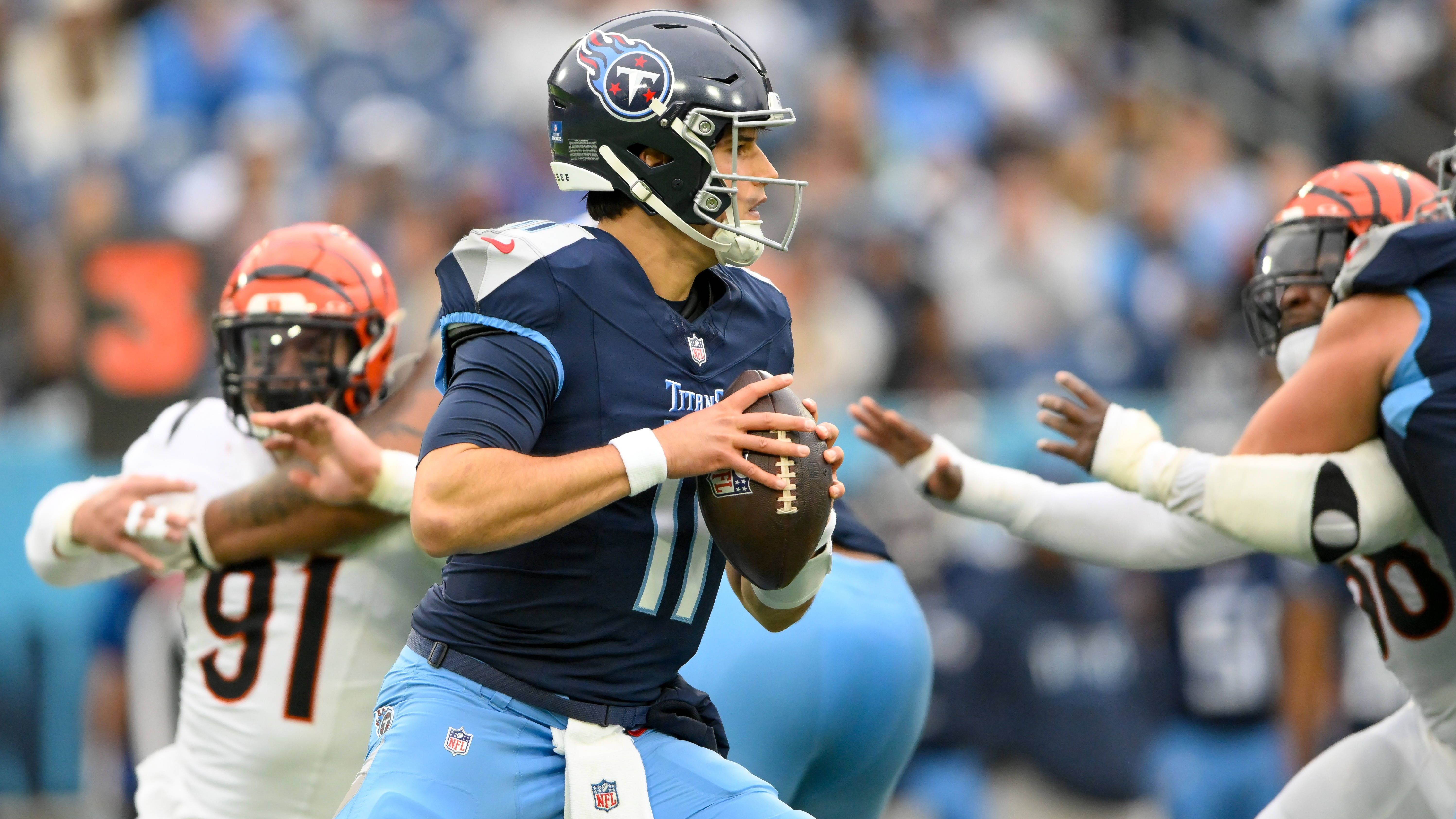 <strong>Platz 29 (Vorwoche: Platz - ): Mason Rudolph (Tennessee Titans)</strong><br>Will Levis konnte einmal mehr nicht überzeugen. Nun wird berichtet, dass Backup Mason Rudolph seine Chance bekommt. Die Erfahrung des 29-Jährigen könnte den Titans helfen, weniger Turnovers zu kassieren. Allerdings warf Rudolph gegen die Bengals bei zwei Touchdowns auch einen Pick.