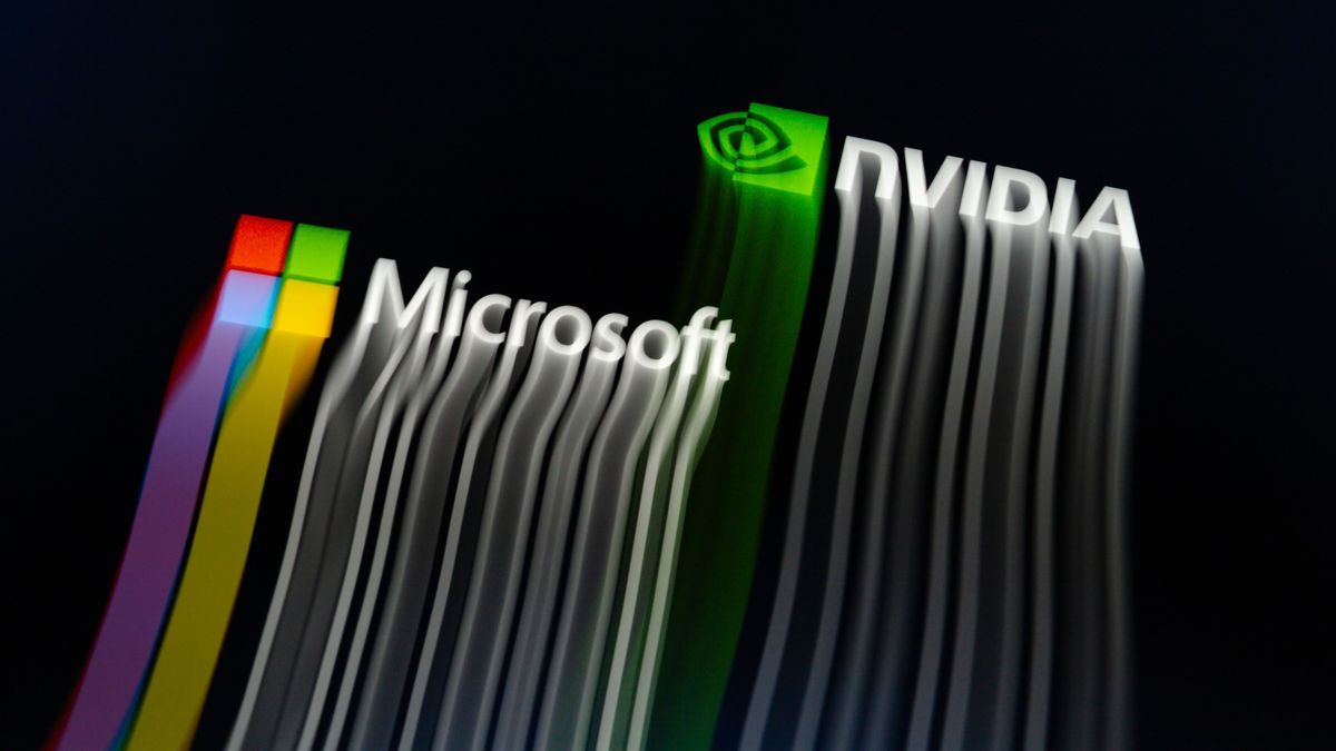 Logos von Nvidia und Microsoft