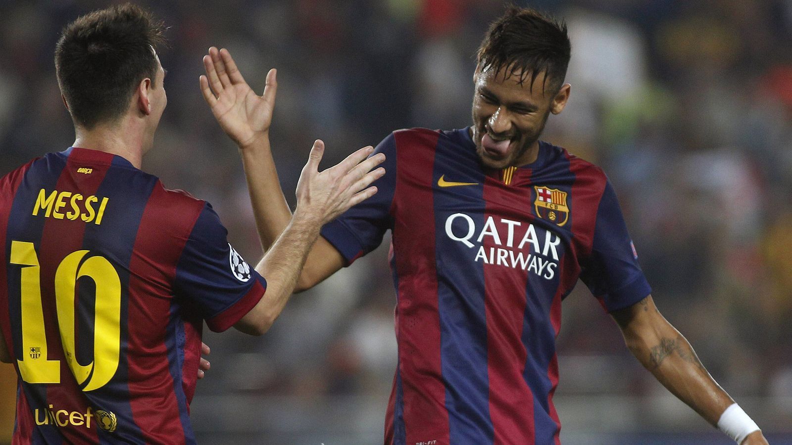 
                <strong>Lionel Messi und Neymar (FC Barcelona, Saison 2014/15)</strong><br>
                Tore gesamt: 20 (beide jeweils zehn Treffer)
              