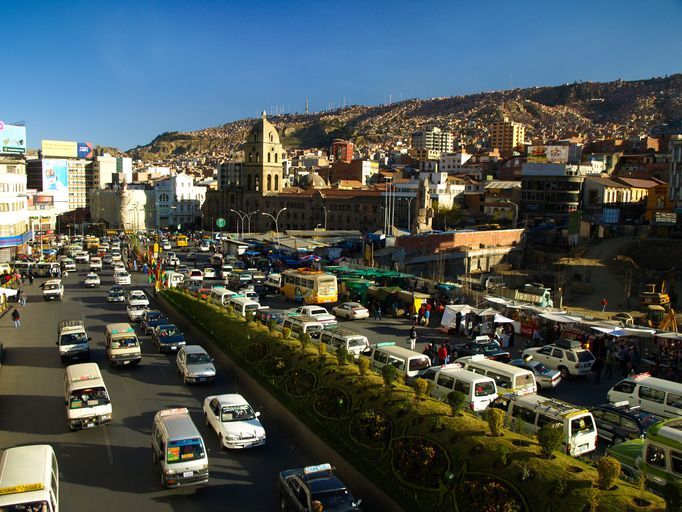 Stau - mal wieder! Auf den Straßen in La Paz herrscht viel Verkehr.