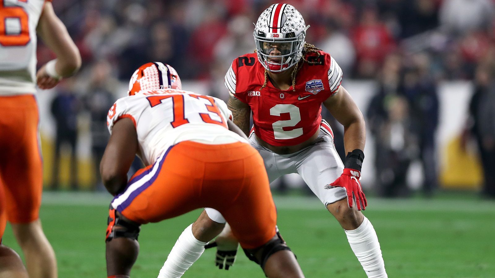 
                <strong>Ohio State University (3 First-Round-Picks)</strong><br>
                Chase Young (Bild; Washington Redskins/Defensive End)Jeff Okudah (Detroit Lions/Cornerback)Damon Arnette (Las Vegas Raiders/Cornerback)
              