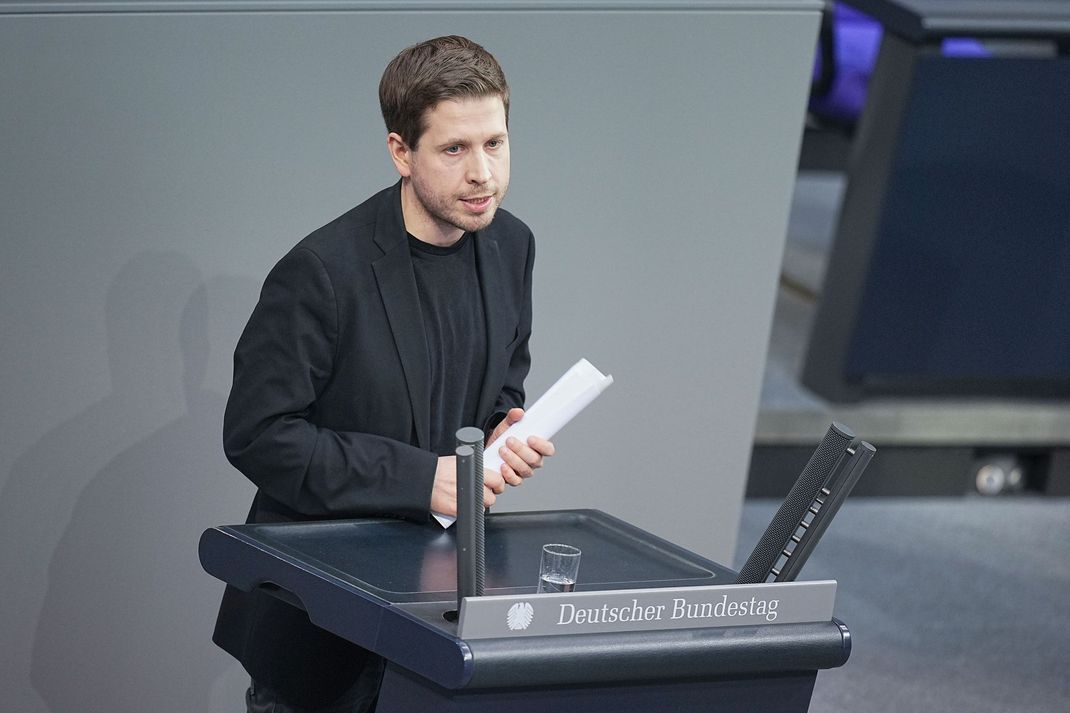 Kevin Kühnert bei seiner letzten Rede im Bundestag.