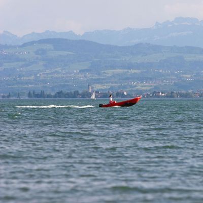 Motorboot auf dem Bodensee