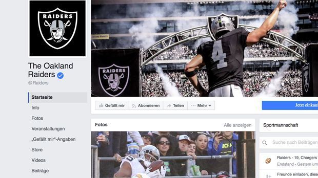 
                <strong>Facebook</strong><br>
                Facebook gibt es bereits seit 2004. Es war nun also das erste Mal, dass ein Playoff-Einzug der Raiders in dem sozialen Netzwerk gepostet wurde.
              