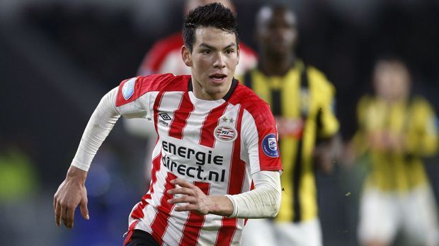 
                <strong>Hirving Lozano </strong><br>
                Verein: PSV EindhovenPosition: LinksaußenAlter: 22 JahreNationalität: Mexiko
              