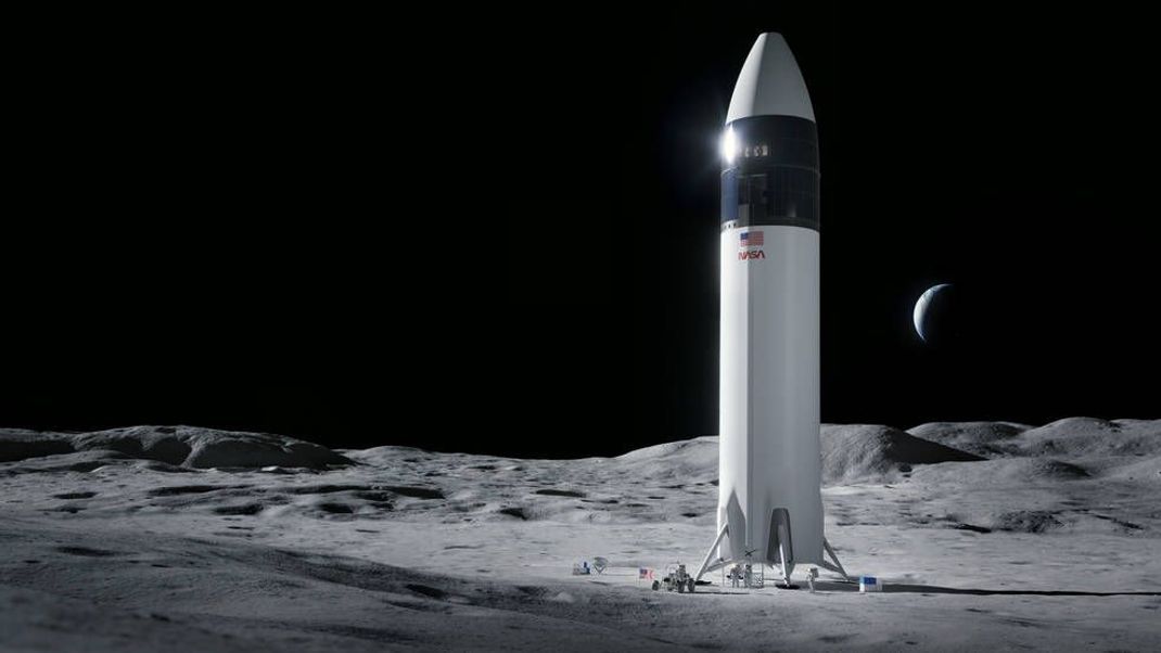 Vorschlag für eine Mondfähre von Elon Musks Raumfahrtunternehmen SpaceX. Ein Großteil der Milliarden wird für den Bau von Landefähren draufgehen.