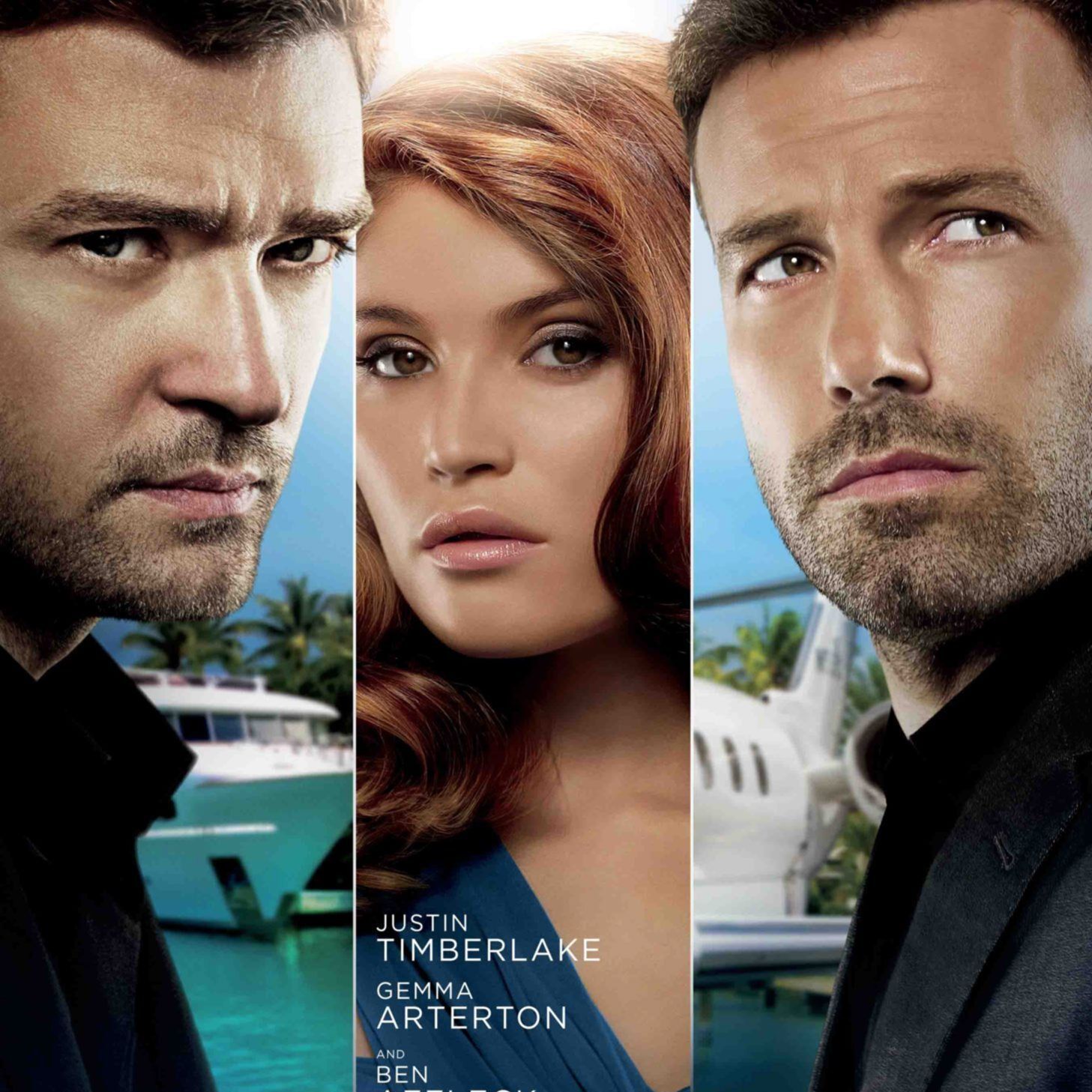 Poster von "Runner Runner - Nur einer kann gewinnen" mit Justin Timberlake (links), Gemma Arterton (Mitte) und Ben Affleck (rechts)
