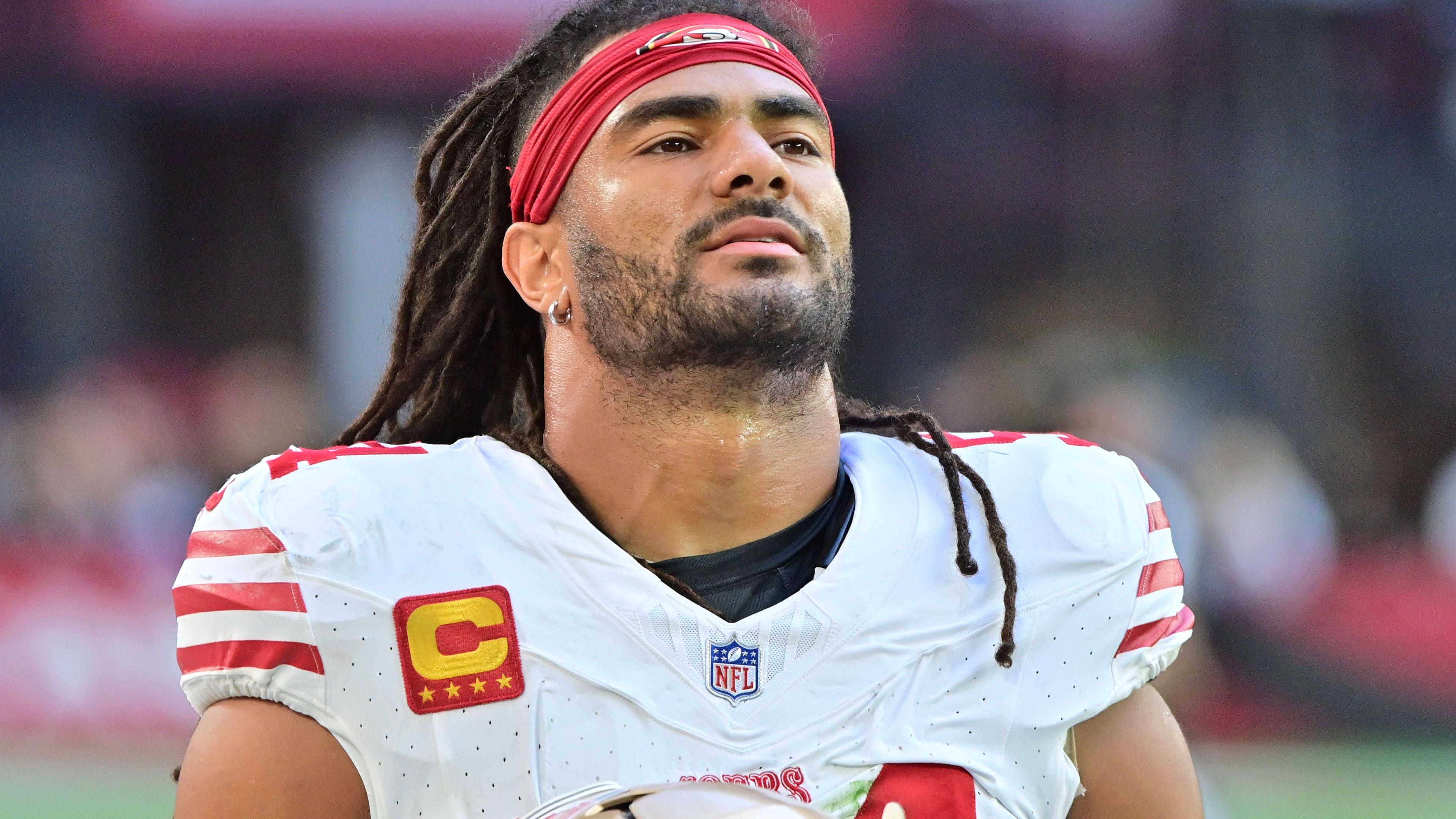 <strong>Defense (Team 1)</strong><br>Fred Warner<br>Team:&nbsp;San Francisco 49ers<br>Position: Linebacker
