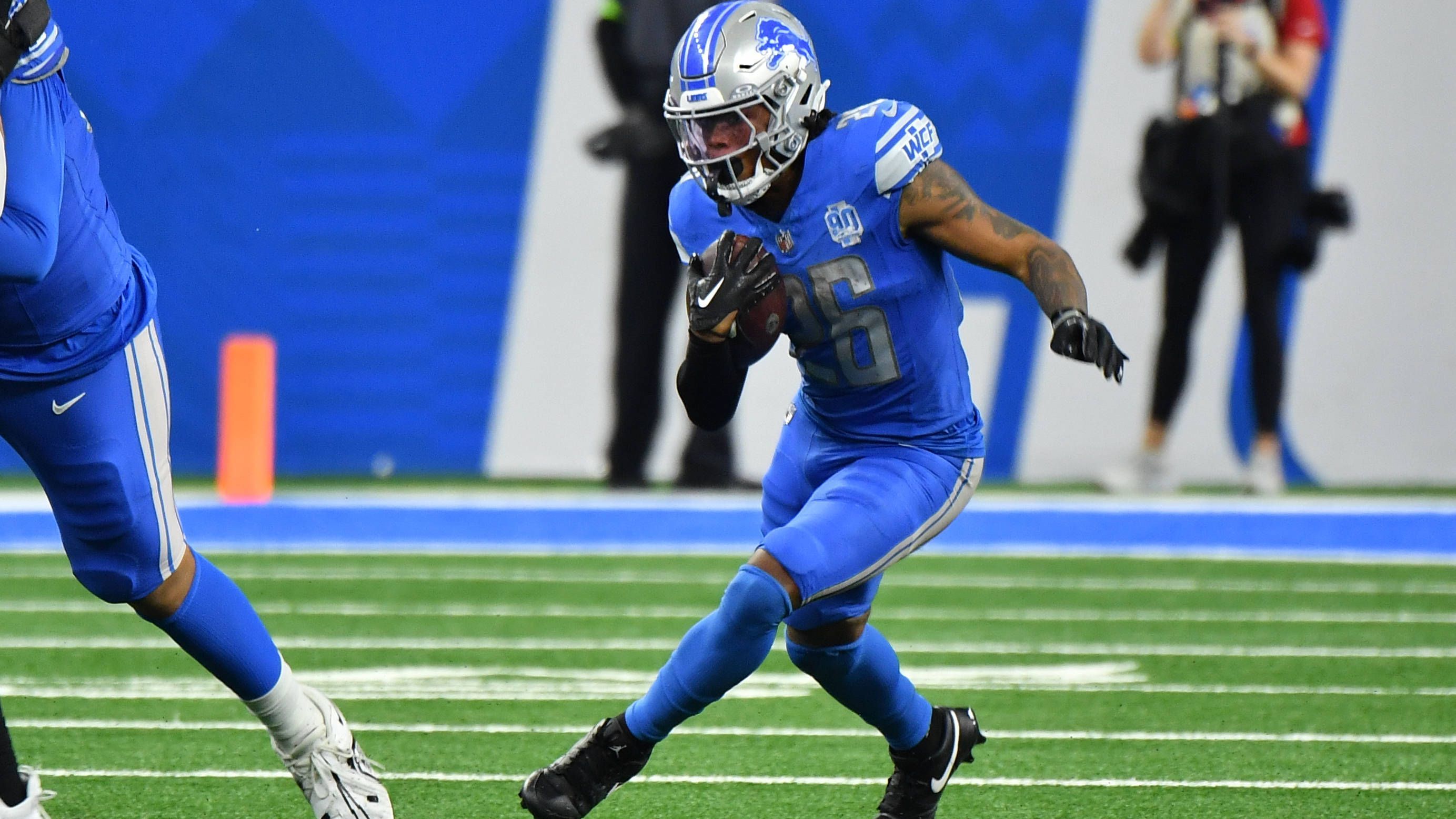 <strong>Platz 8: Jahmyr Gibbs</strong><br>Team: Detroit Lions<br>Yards letzte&nbsp;Regular Saison: 945 yds