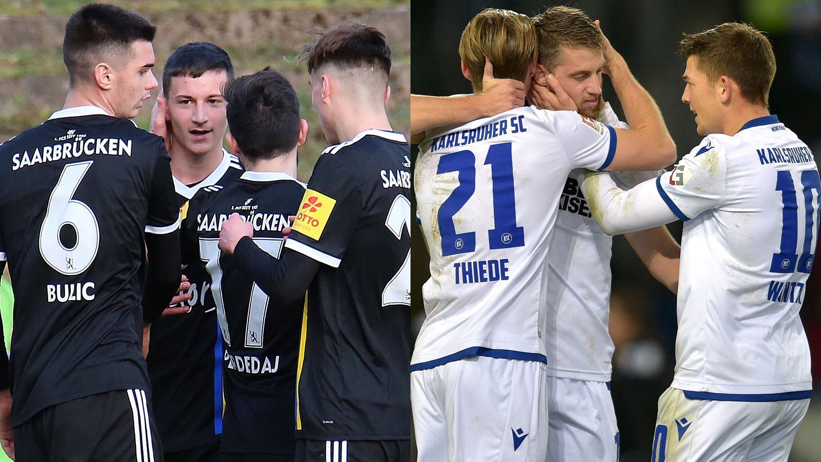 
                <strong>1. FC Saarbrücken - Karlsruher SC</strong><br>
                Im letzten Achtelfinale des DFB-Pokals treffen mit Saarbrücken und Karlsruhe zwei Ex-Bundesliga-Klubs aufeinander, die jedoch aktuell weit vom ganz großen Fußball entfernt sind. Saarbrücken ist als Regionalliga-Tabellenführer zumindest mal drauf und dran, die Rückkehr in die 3. Liga zu schaffen und die Saarländer schwangen sich zudem im Herbst noch als Favoritenschreck im DFB-Pokal auf. Damals noch unter Führung von Ex-Coach Dirk Lottner, warf Saarbrücken dessen früheren Klub Köln ebenso aus dem Wettbewerb wie später Regensburg. Und auch gegen den KSC scheint, nun mit Lottner-Nachfolger Lukas Kwasniok, eine weitere Sensation möglich, denn die Badener sind derzeit in einer Krise (vier Zweitliga-Niederlagen in Serie) und haben sich vor dem DFB-Pokalspiel in Saarbrücken von Aufstiegstrainer Alois Schwartz getrennt. ran.de-Tipp: 3:2
              