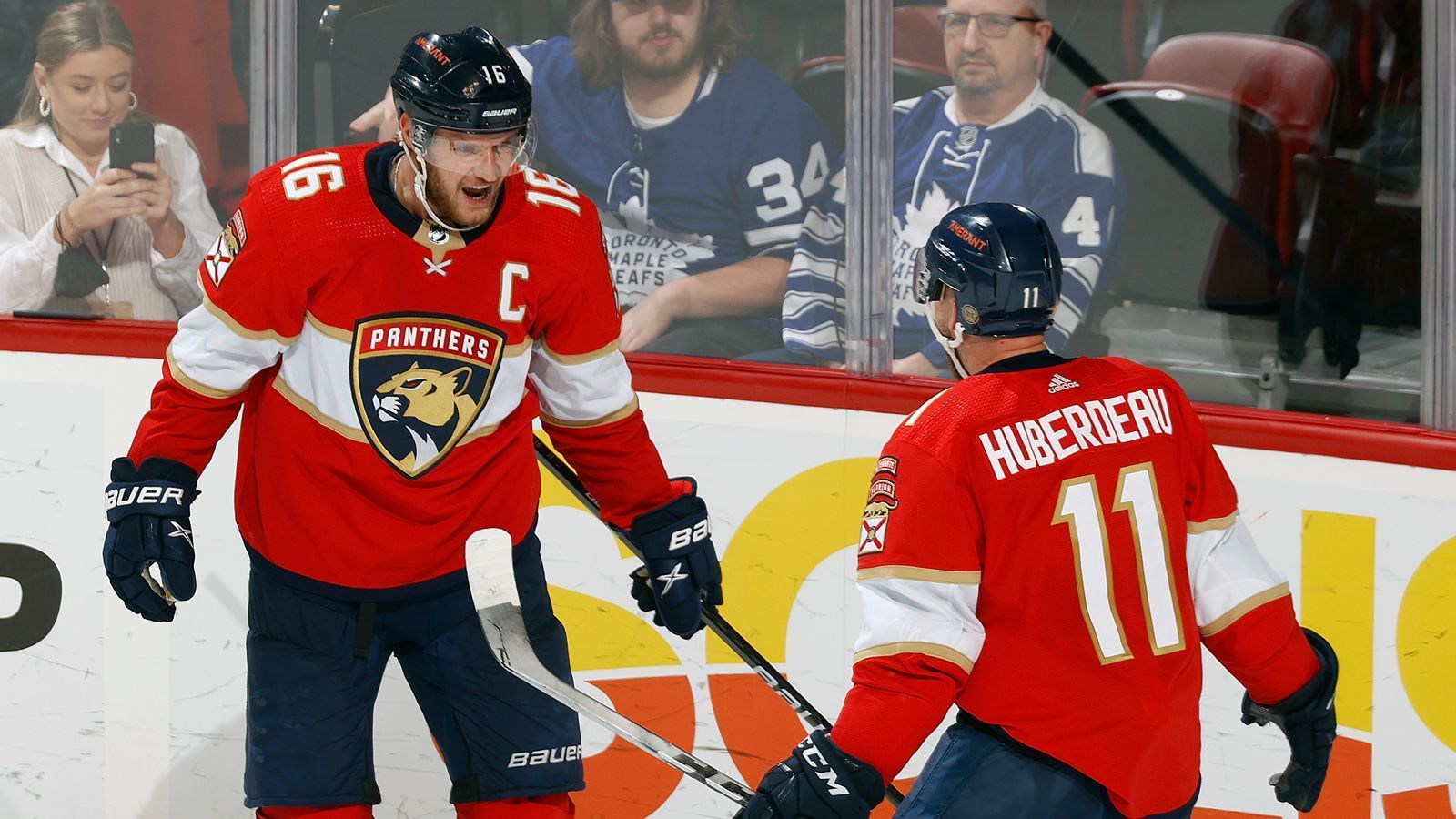 
                <strong>Florida Panthers (Eastern Conference)</strong><br>
                &#x2022; Bilanz: 57-17-6 (Siege-Niederlagen-OT/Shootout-Niederlagen)<br>&#x2022; Punkte: 120<br>&#x2022; Top-Scorer: Jonathan Huberdeau mit 115 Punkten<br>&#x2022; Erster Gegner: Washington Capitals<br>
              