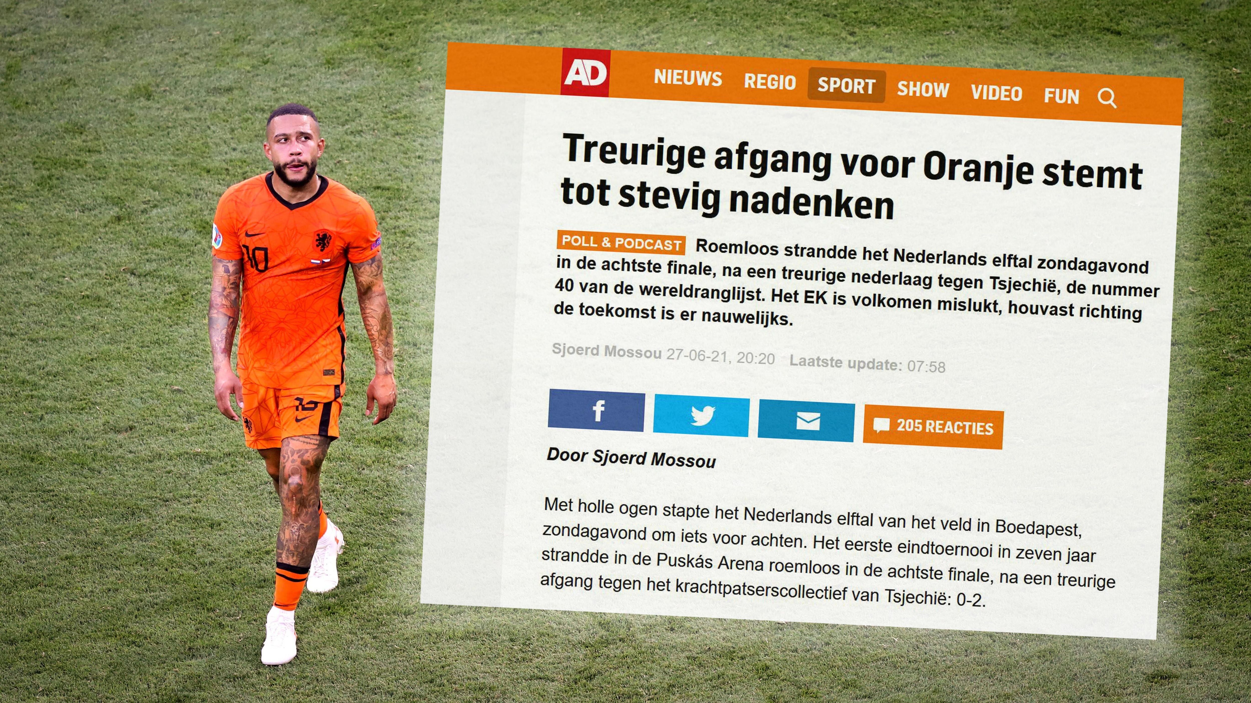 
                <strong>Algemeen Dagblad</strong><br>
                Das "Algemeen Dagblad" denkt schon ein wenig voraus und bilanziert: "Armseliger Abgang von ruhmlosem Oranje regt zum Nachdenken an." Weiter heißt es in der Analyse: "Die EM ist total misslungen, irgendein Anknüpfungspunkt in Richtung Zukunft gibt es nicht. Enormer Kater nach Oranjevolksfest."
              