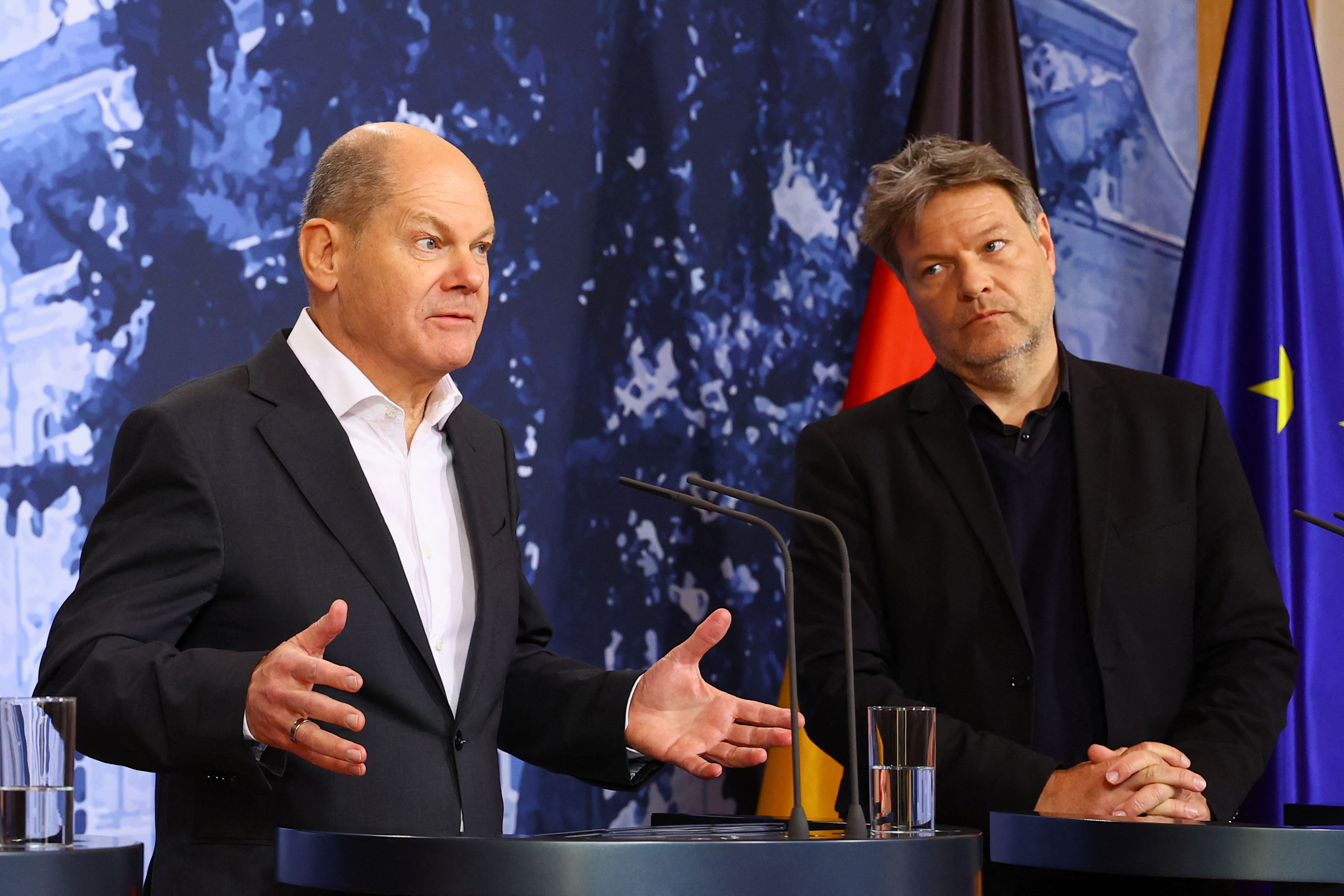 In der Politiker-Rangliste des ZDF-"Politbarometer“ schnitten Olaf Scholz (links) und Robert Habeck noch nie so schlecht ab.
