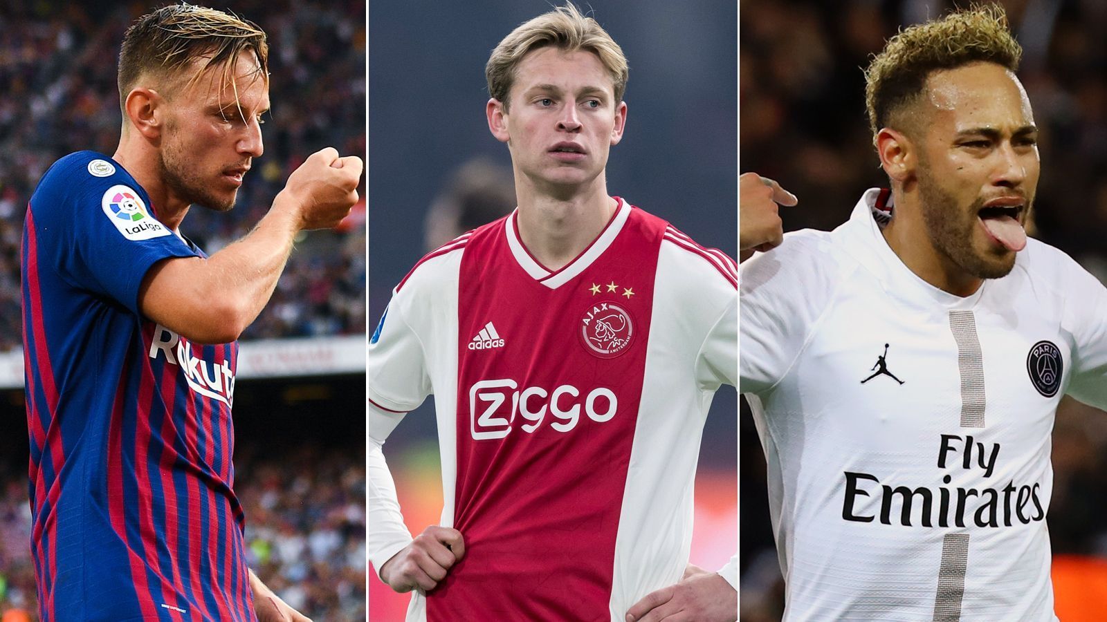 
                <strong>Wegen de Jong und Co. - der Transfer-"Krieg" zwischen Barca und PSG</strong><br>
                Alle Jahre wieder - treffen Barcelona und Paris St. Germain auf dem Transfermarkt aufeinander. Dieses Mal haben die Katalanen bei Frenkie de Jong den Zuschlag bekommen, doch in der Vergangenheit hat auch PSG sehr oft den in Spanien schon als Transfer-"Krieg" bezeichneten Zweikampf um Topstars gewonnen. ran.de zeigt, um welche Stars sich PSG und Barca seit 2013 sprichwörtlich bekriegten. (Quelle: transfermarkt.de/Stand: 27. Januar 2019)
              