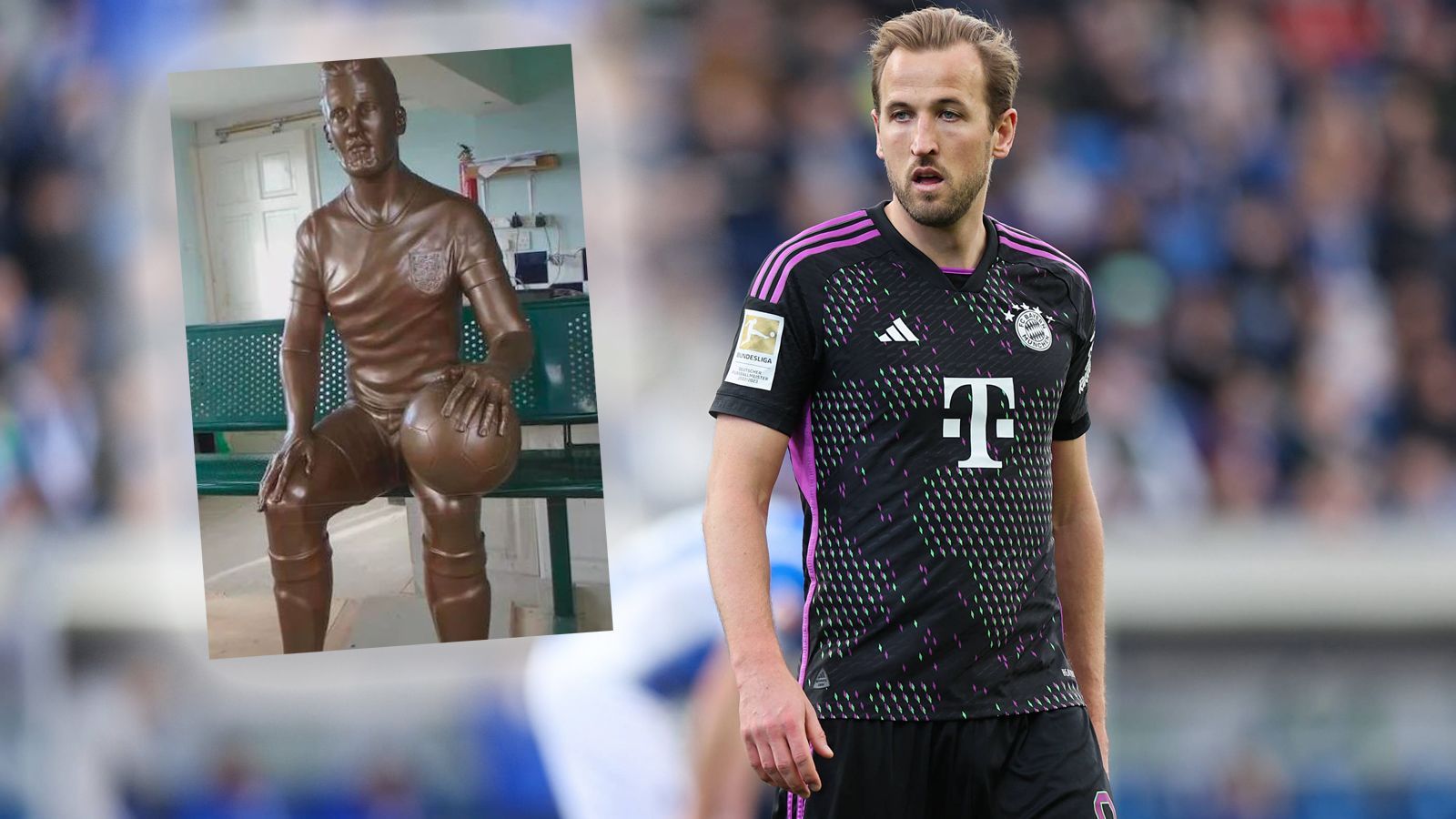 <strong>Harry Kane<br></strong>Im Internet sind Bilder von einer Statue des Bayern-Profis Harry Kane aufgetaucht, die wohl bereits 2020 angefertigt wurde. Laut englischen Medien kostete sie 7.200 Pfund und sollte ursprünglich im Londoner Stadtteil Waltham Forest aufgestellt werden, ein geeigneter Platz fand sich aber nicht. Daher wurde sie seitdem in einem Keller aufbewahrt. Nicht der einzige Fußballer mit eigenem Denkmal...