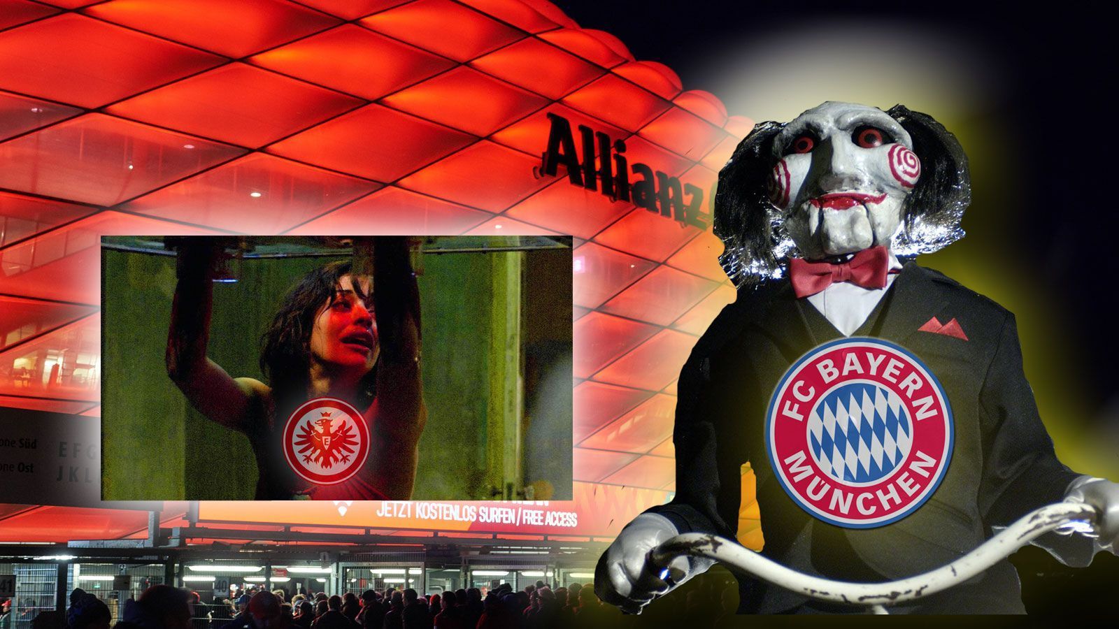 
                <strong>Eintracht Frankfurt mit Horrorbilanz in München</strong><br>
                Die Allianz Arena ist für die Eintracht ein ähnlich angenehmer Ort wie der Folterkeller von Jigsaw im Horrorfilm "Saw". Seit das markante Stadion in Fröttmaning 2005 eröffnet wurde, traten die Frankfurter dort 14mal in der Bundesliga und einmal im DFB-Pokal an - und holten nur einen einzigen Punkt! Und das auch nur deshalb, weil SGE-Torwart Oka Nikolov beim 0:0 im November 2007 eine übermenschliche Leistung zeigte und mit 14 Paraden gegen Luca Toni, Miroslav Klose und Co. einen Bundesliga-Rekord aufstellte. Wir nennen euch fünf Gründe, warum der Fluch der Frankfurter in der Allianz Arena beim erneuten Gastspiel am Samstag (ab 15 Uhr im Liveticker auf ran.de) enden könnte.
              