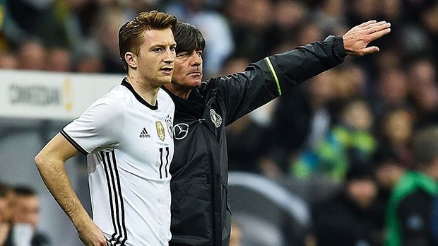 
                <strong>Marco Reus</strong><br>
                Marco Reus: Kam zu einer Phase und Spiel, als die DFB-Elf die Lust zum Angriff packte. Fügte sich gut ein, kam aber erneut nicht an die Leistung heran, die er in Dortmund zeigt. ran-Note: 3
              
