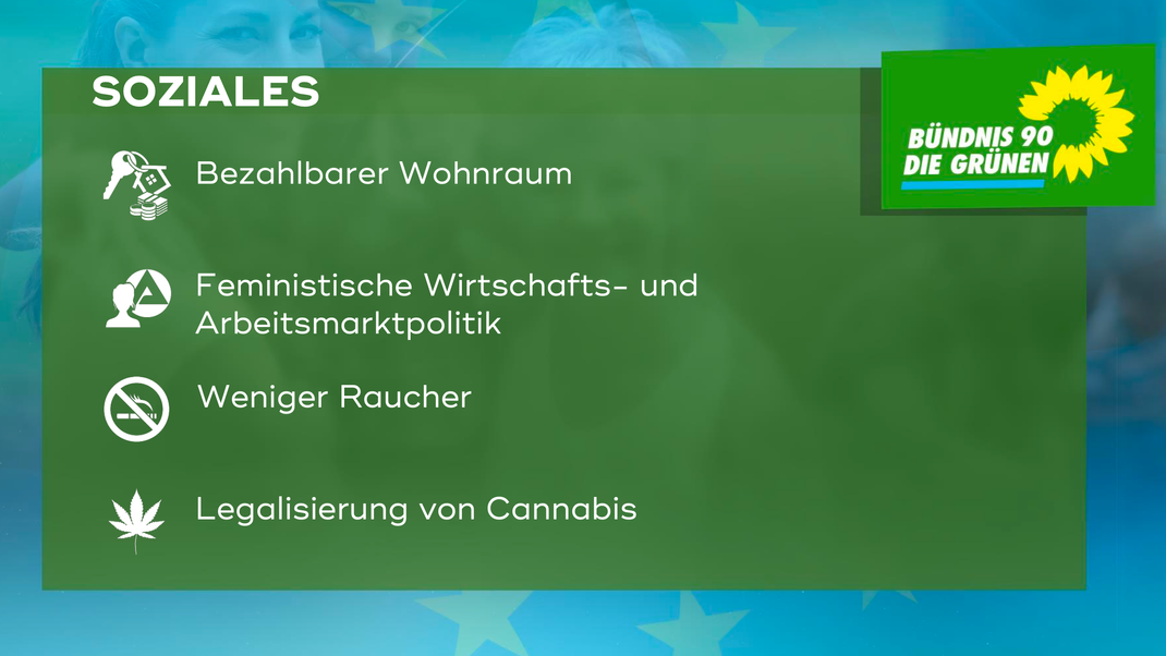 Die zentralen Forderungen der Grünen in Bayern im Bereich "Soziales" zur Europawahl 2024.