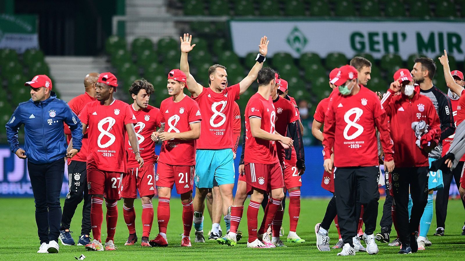 
                <strong>Deutschland: FC Bayern</strong><br>
                Der FC Bayern ist erst im Juni Meister? Trotzdem hat es für den vorzeitigen Titel in der Bundesliga schon am 32. Spieltag gereicht. Es ist die insgesamt 30. Meisterschale für die Münchener und sogar die achte in Folge. 
              