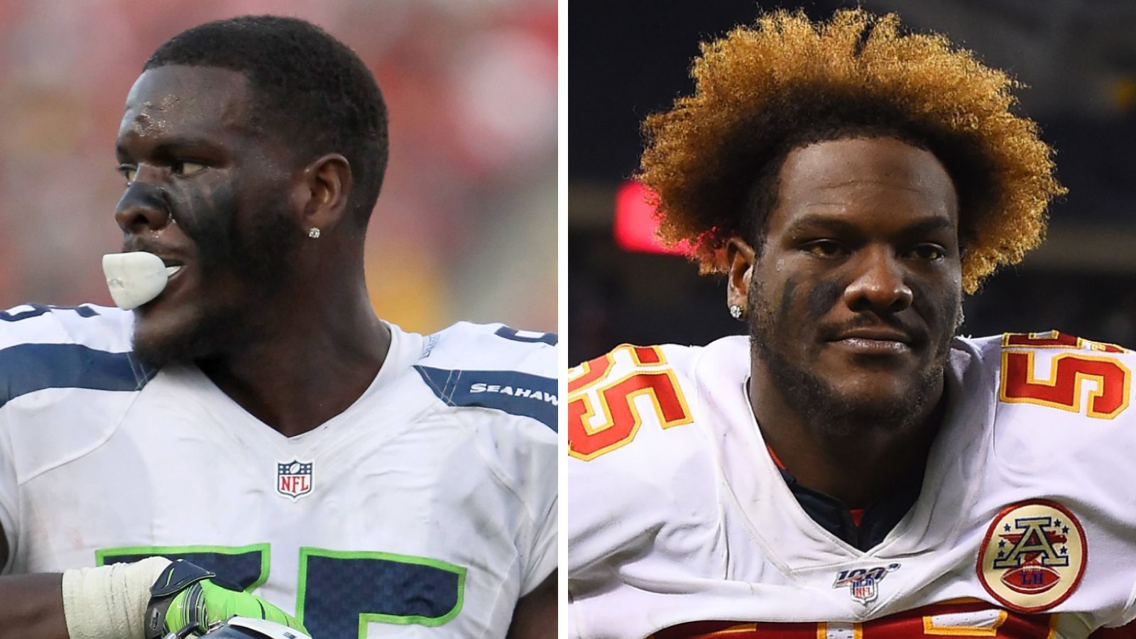 
                <strong>Frank Clark</strong><br>
                Der Defensive End startete nach seiner College-Zeit bei Michigan 2015 bei den Seattle Seahawks seine NFL-Karriere. Er wurde in der zweiten Runde ausgewählt. Im April 2019 tauschten die Seahawks Clark zusammen mit einem Drittrunden-Pick des Drafts 2019 zu den Kansas City Chiefs, die im Gegenzug ihren Erst- und Drittrunden-Pick 2019 sowie ihren Zweitrunden-Pick im NFL Draft 2020 an die Seahawks abgaben.
              